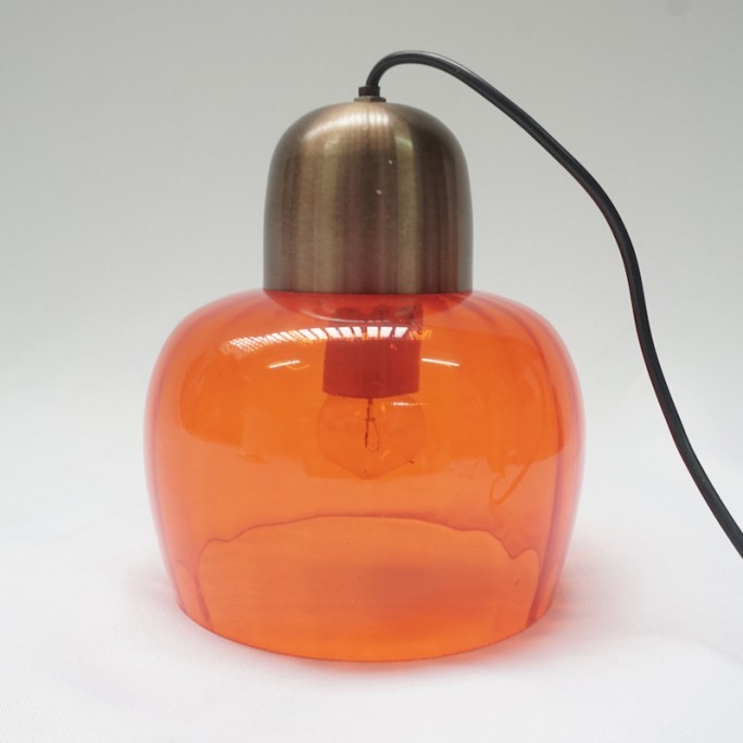 Space Age Orange Hanging Lamp